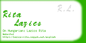 rita lazics business card